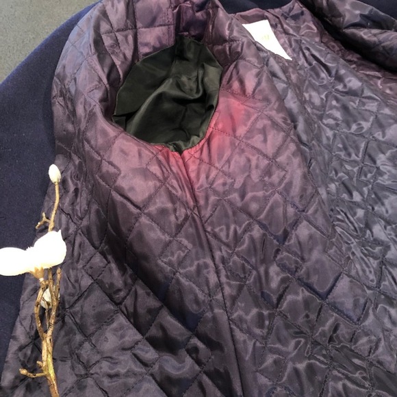 Vintage Wool Peacoat Navy Contrast Arthur Jay Rovercoat Dagger Collar 70's - Picture 11 of 13